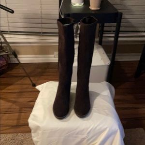 Suede Brown Tall Boots